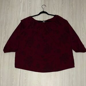 OLIVIA & MARTIN Elegant Burgundy Women's Top 1x
